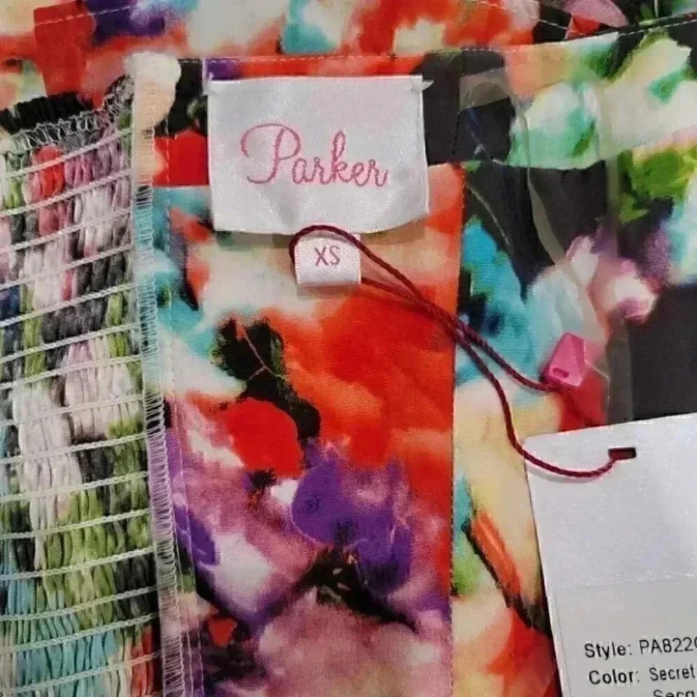 Parker Lily Secret Garden Women's 100% Silk Strapless Dress - Picture 5 of 13